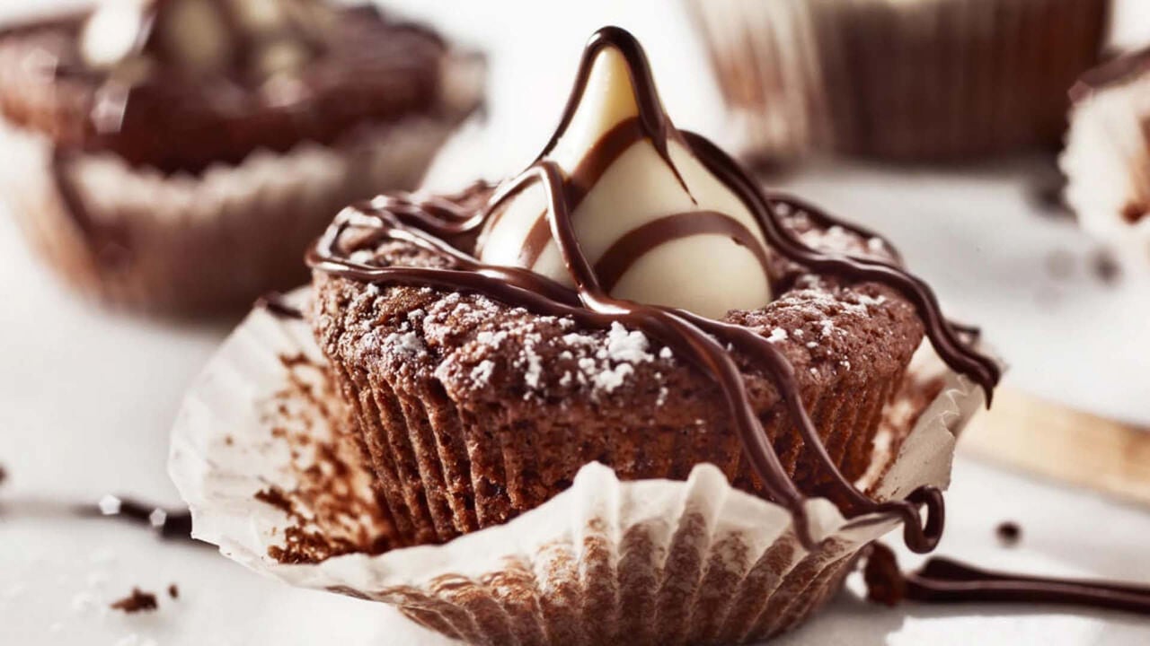 freshly made batch of hersheys hugs meltaway brownie bites
