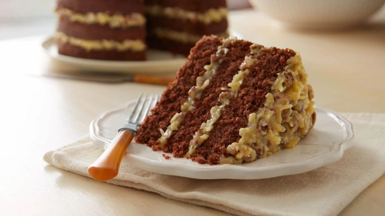 slice of german chocolate cake