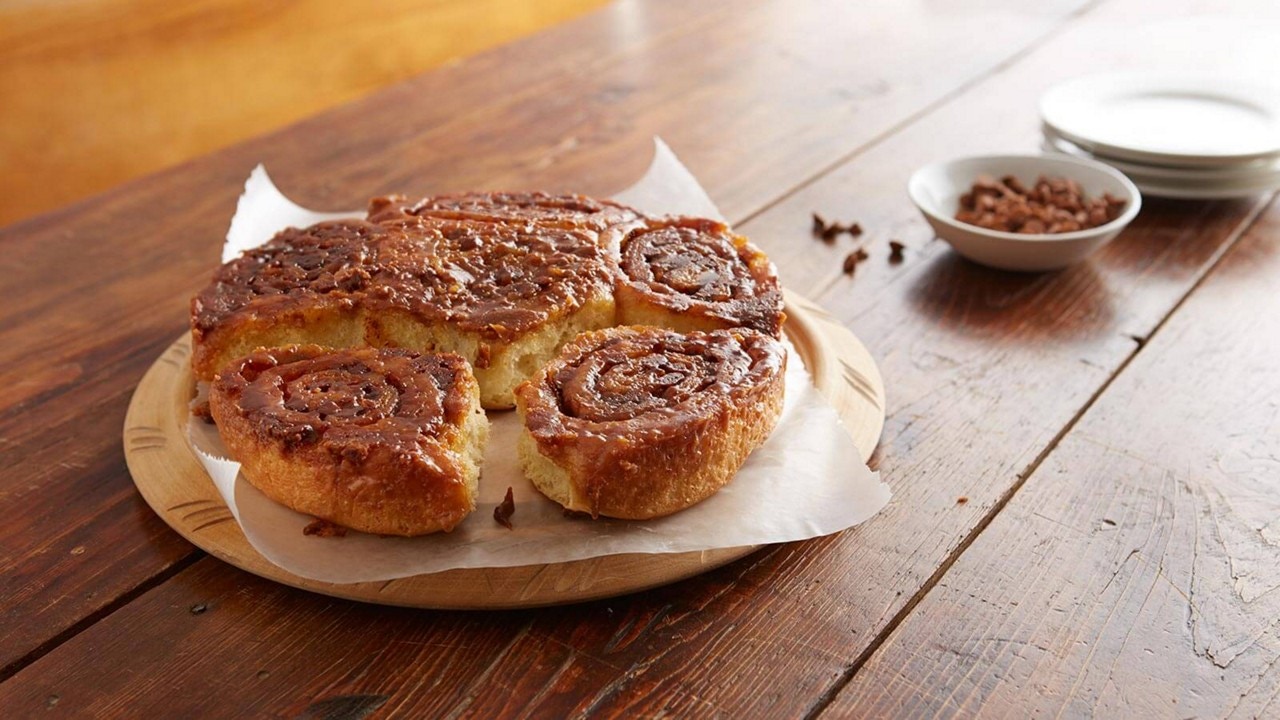 plate of cinnamon sticky buns