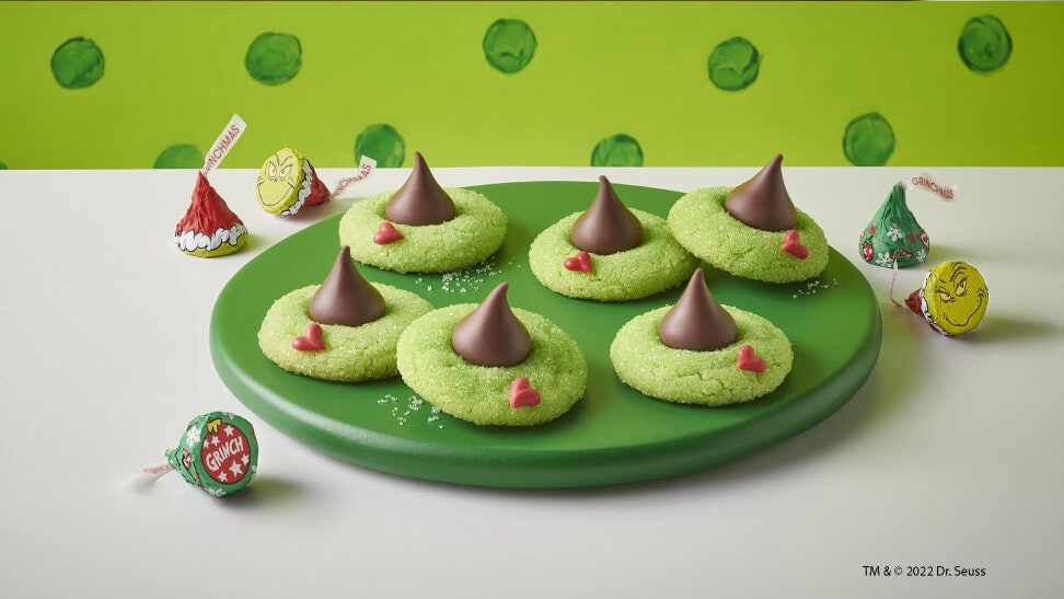 plate of freshly made grinch blossoms