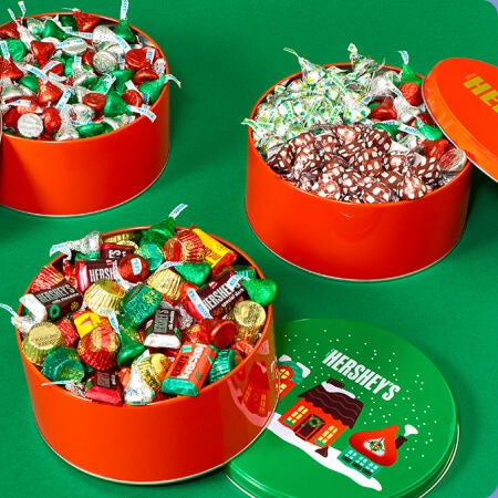 tins filled with hershey candies