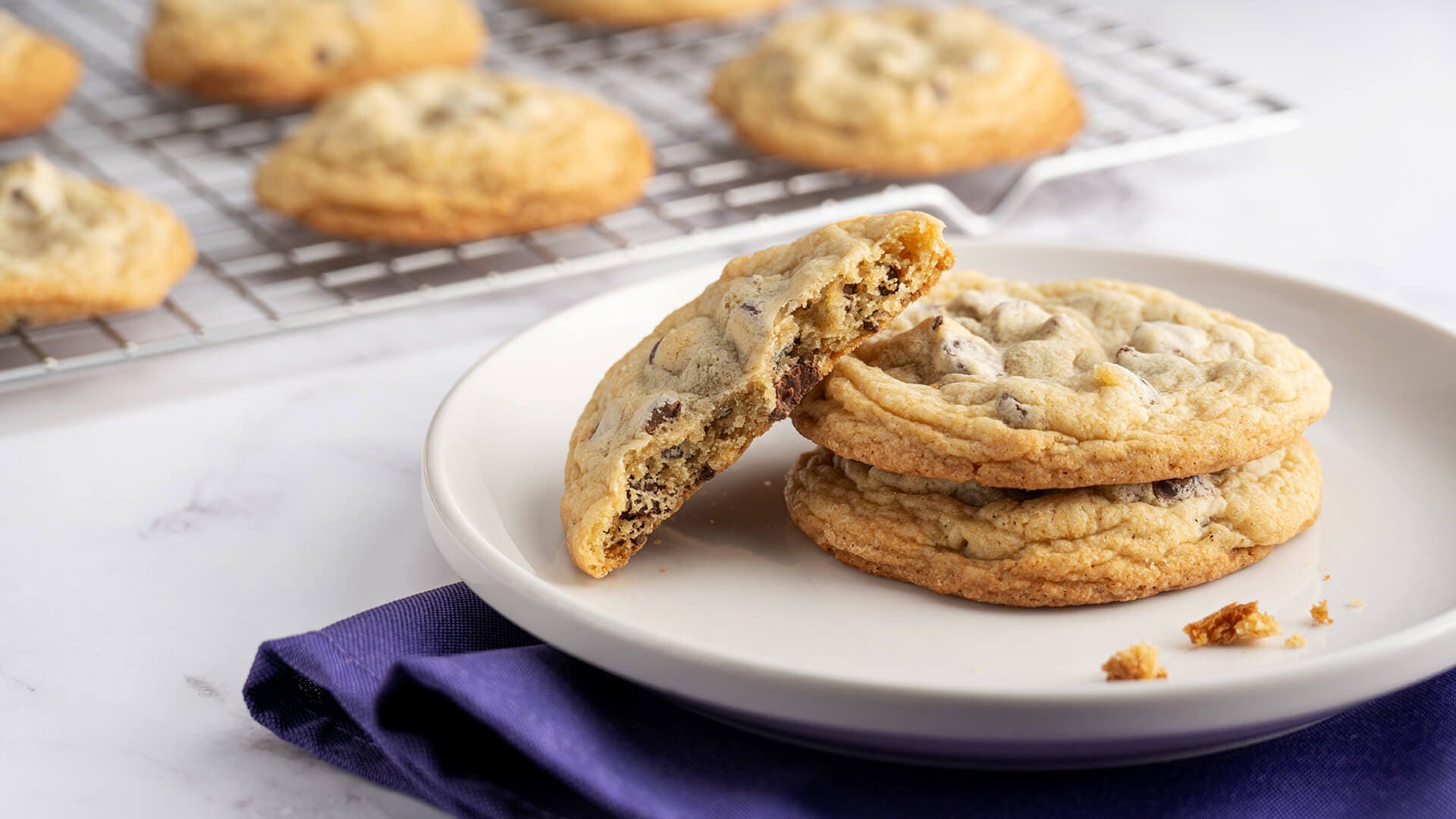 plate of hersheys classic milk chocolate chip cookies