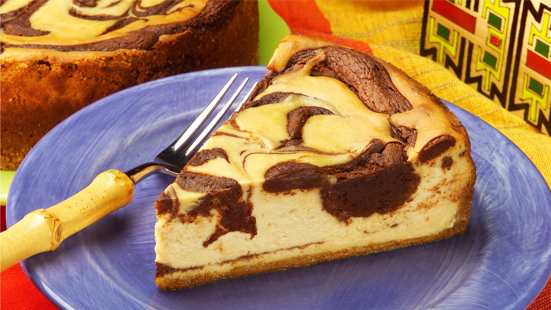 Chocolate Swirl Sweet Potato Cheesecake