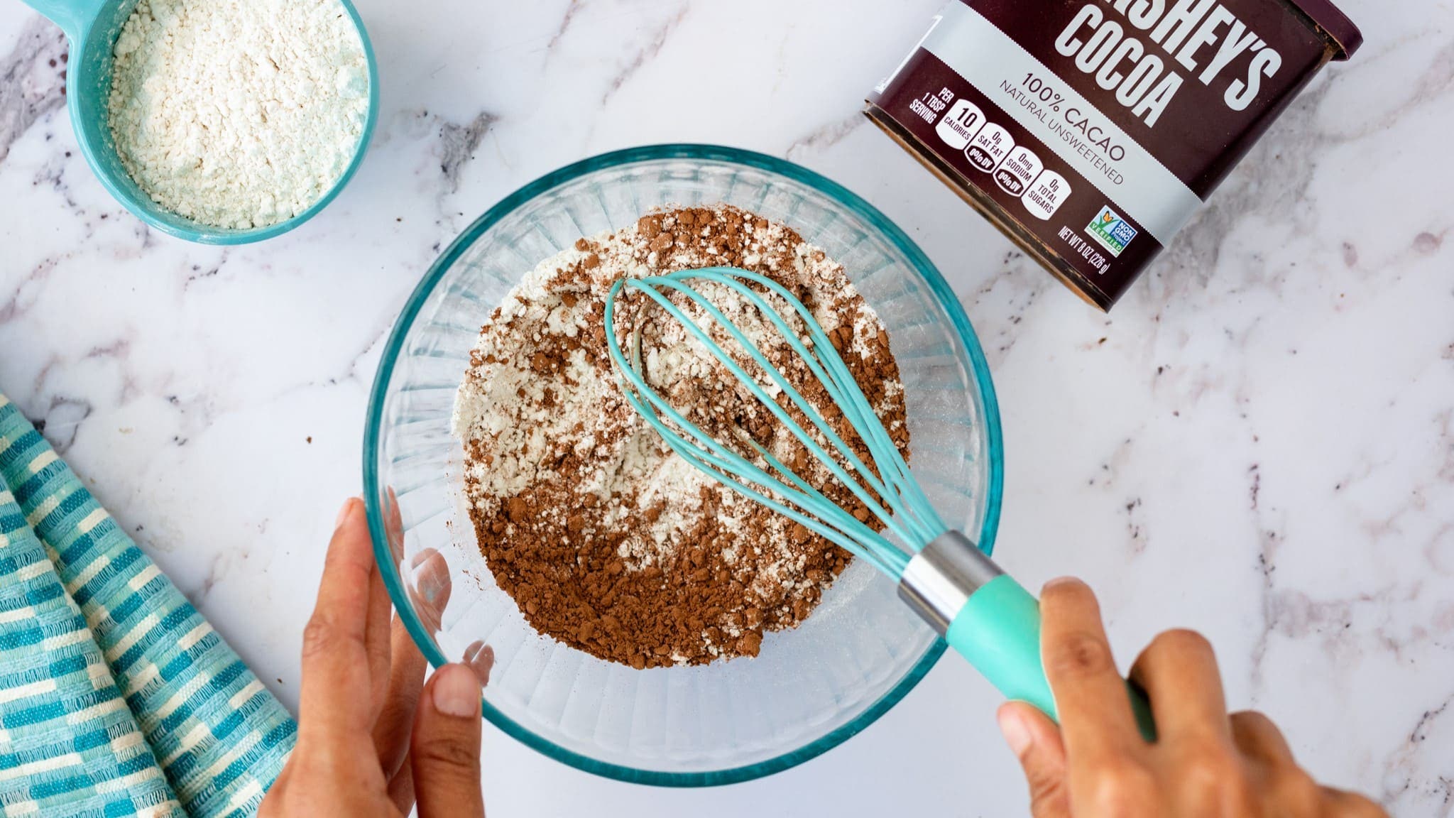 mixing bowl of dry ingredients