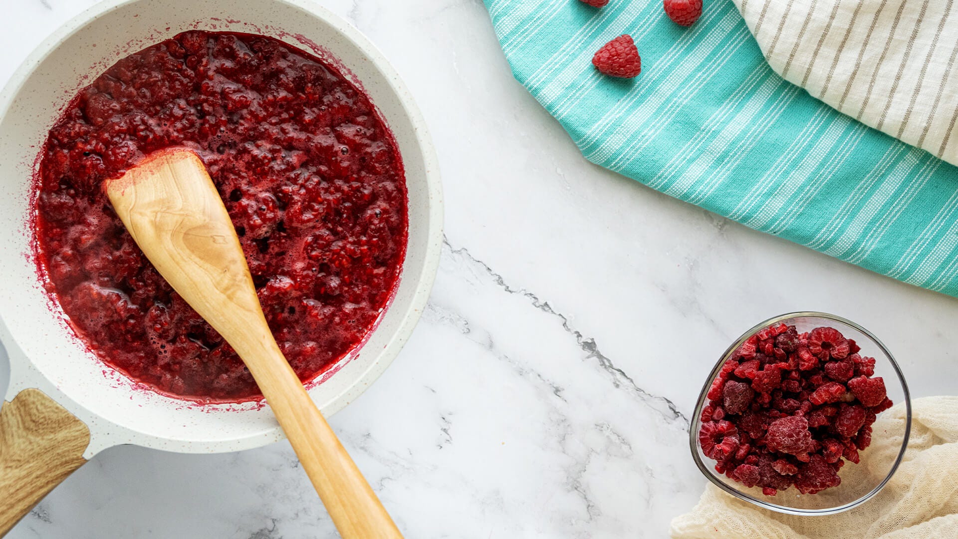 raspberry sauce in bowl