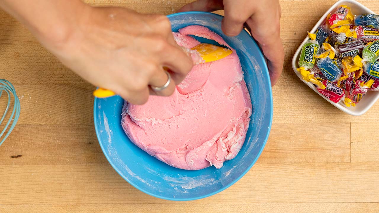 kneading cooled mixture