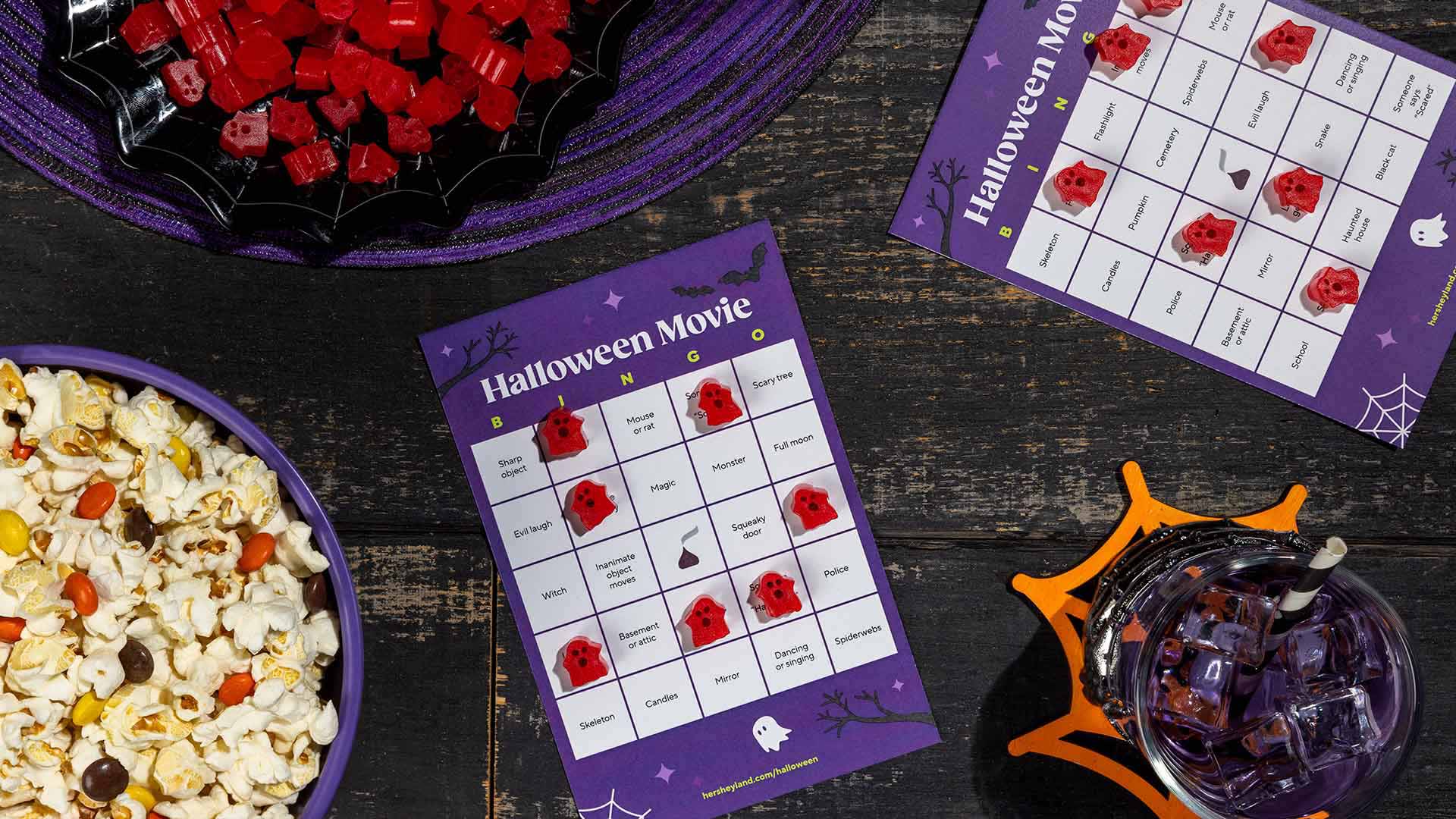 halloween themed bingo cards with twizzlers cherry ghosts as space markers