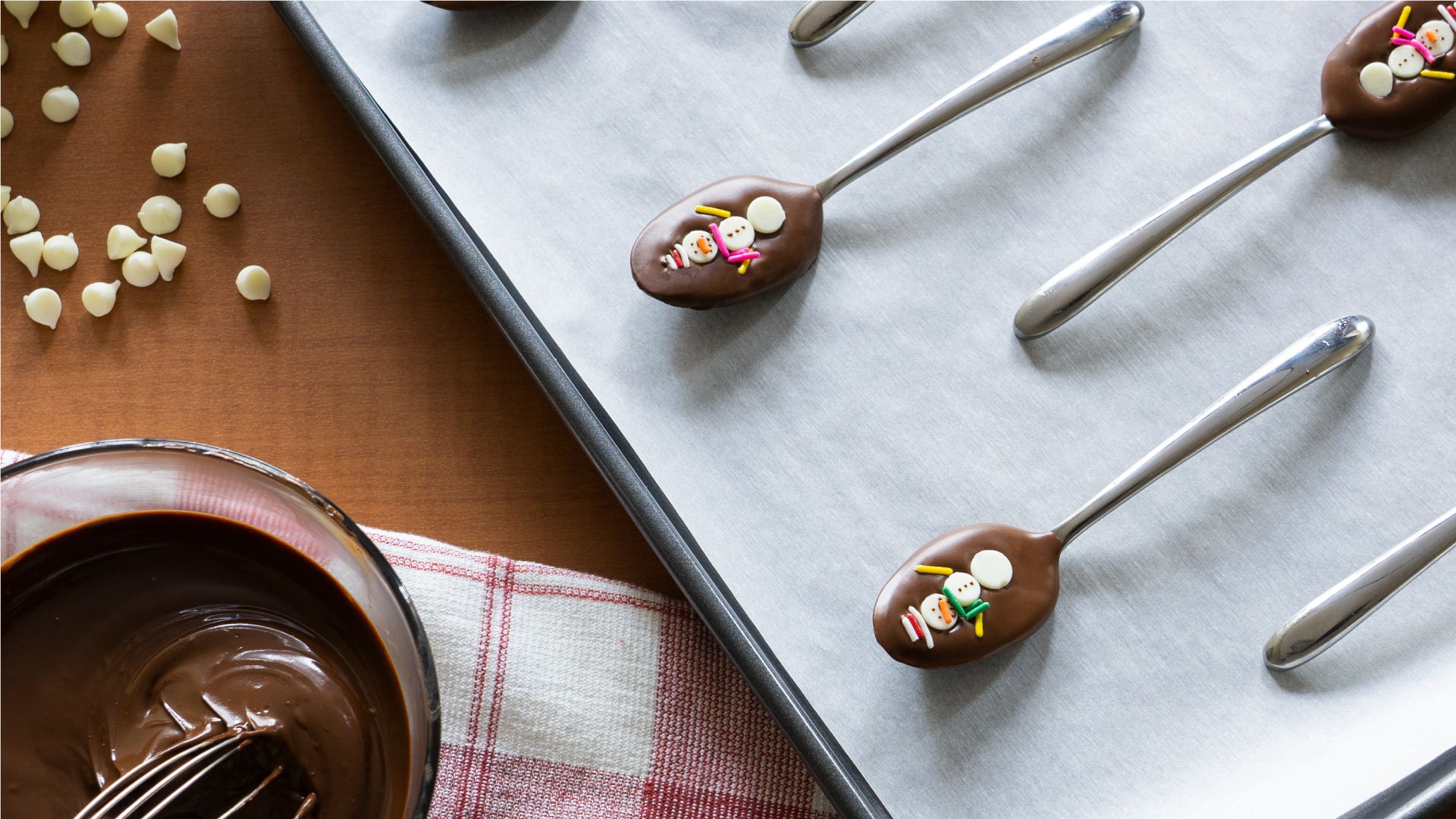 chocolate snowman spoons