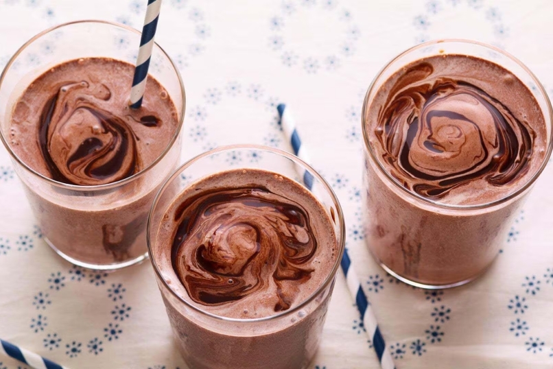 three chocolate milkshakes