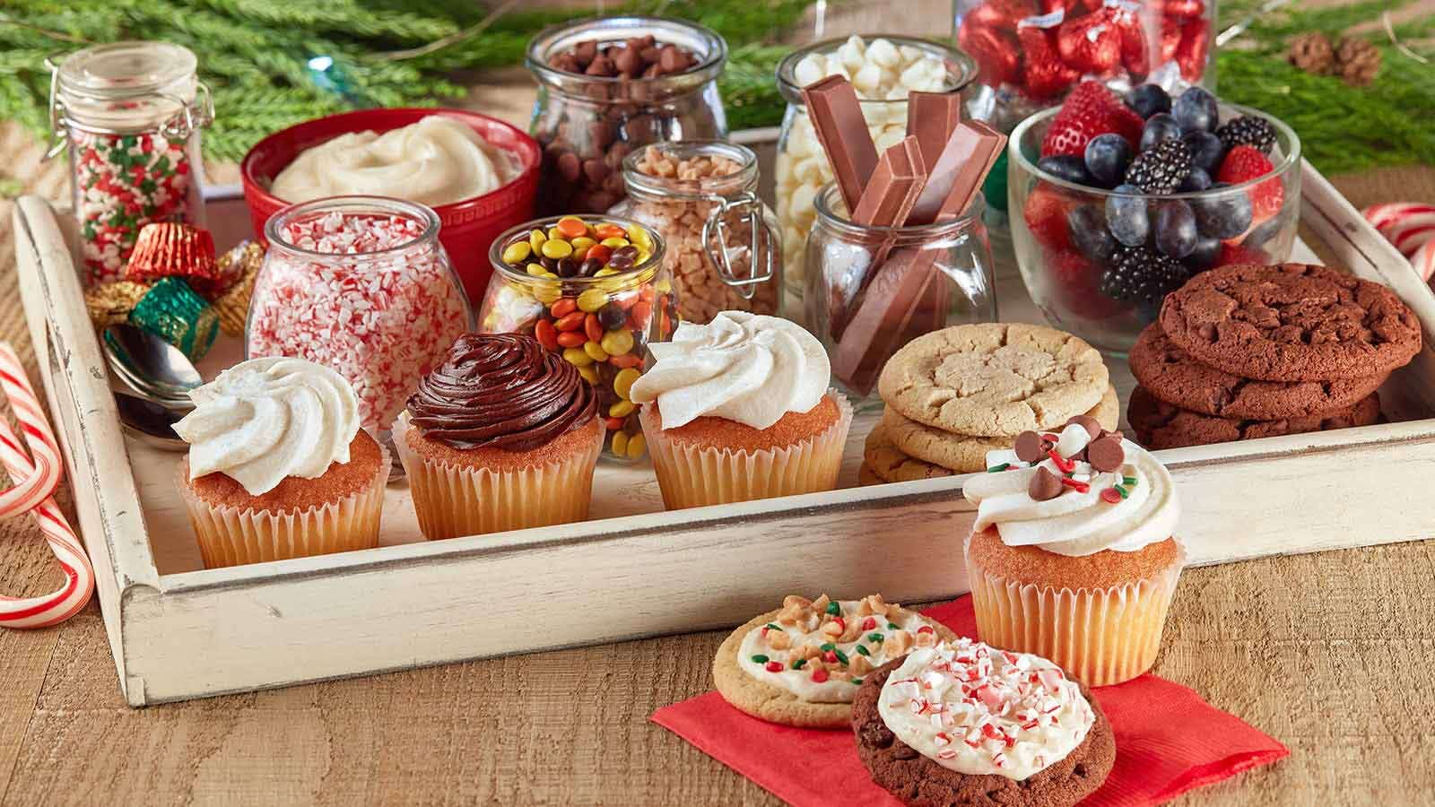 dessert board with a variety of desserts