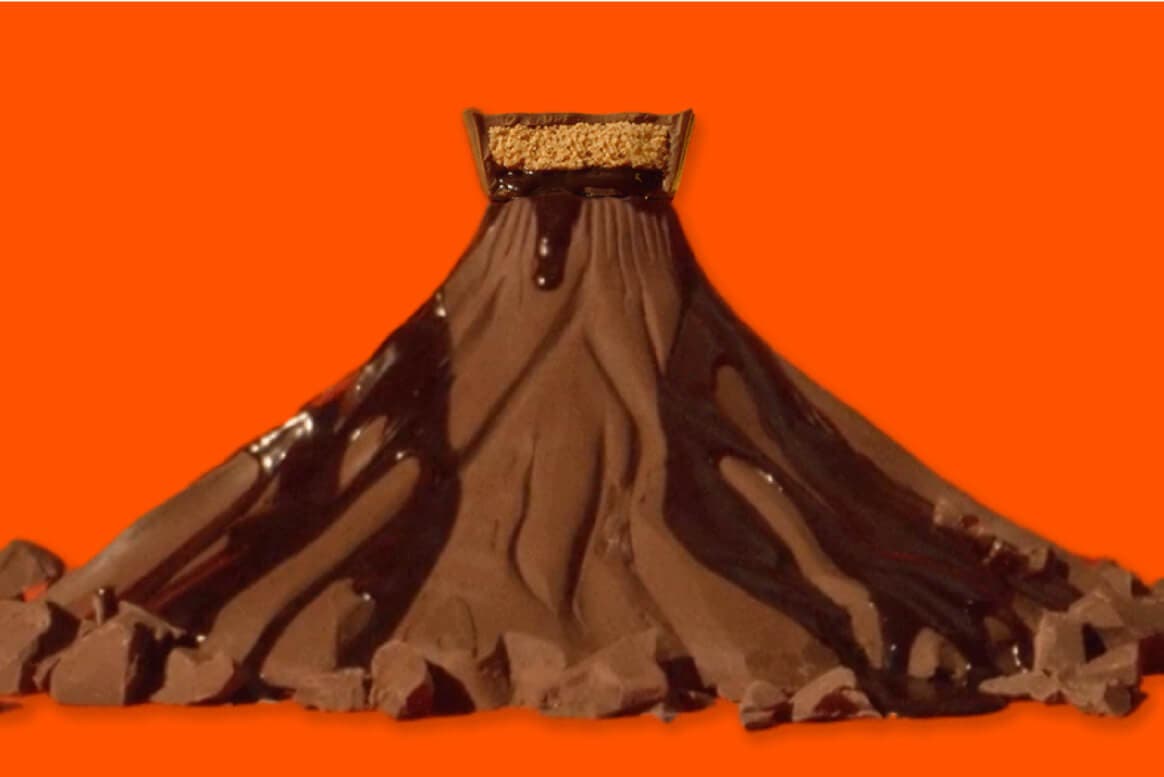 reeses chocolate lava volcano