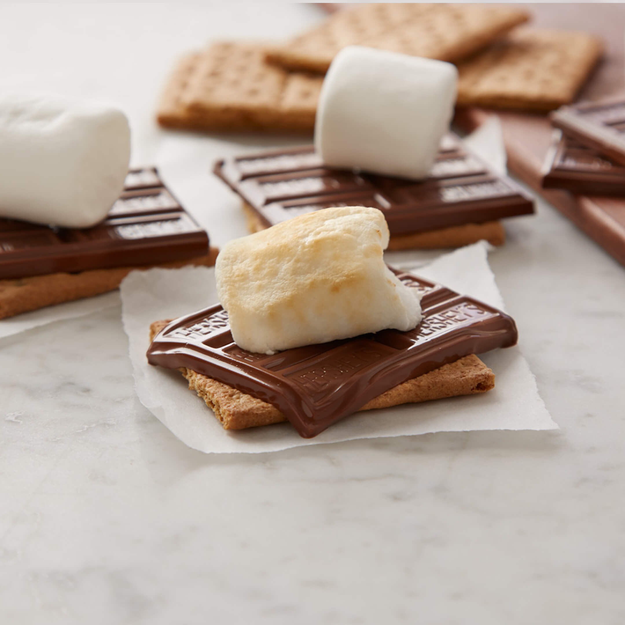 smores on parchment paper